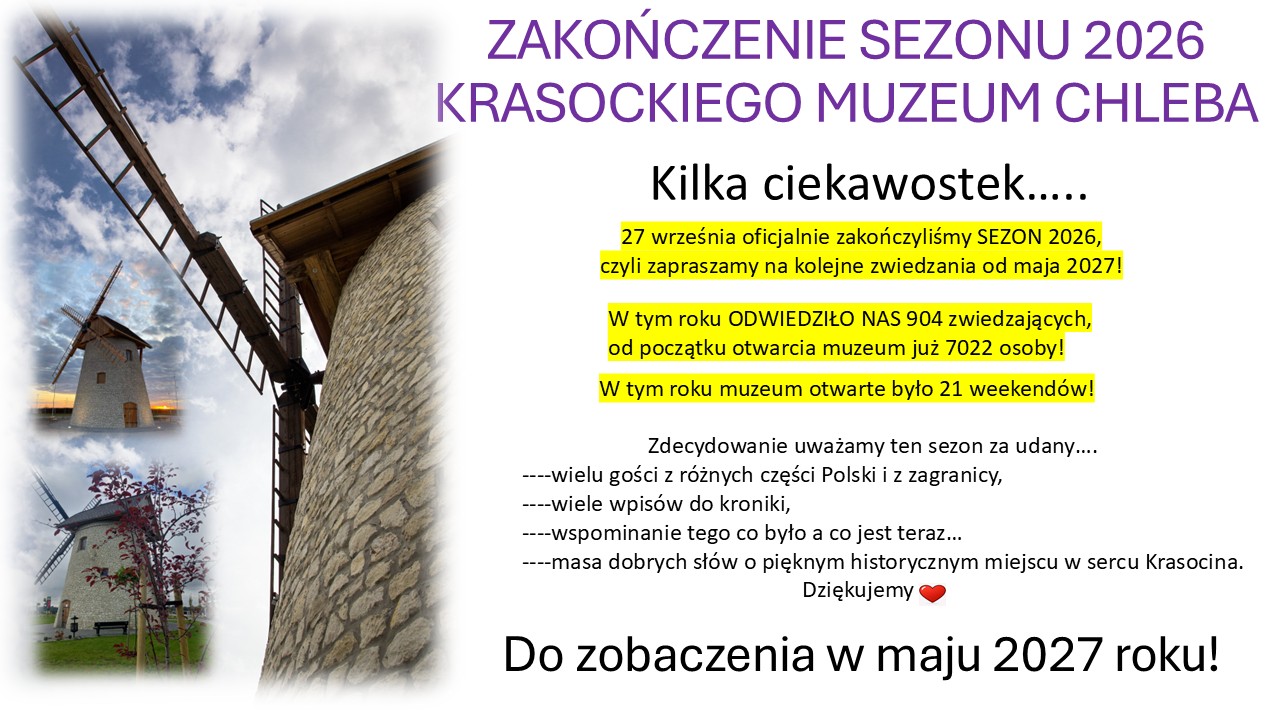 Zakończenie sezonu 2026 Krasockiego Muzeum Chleba 
